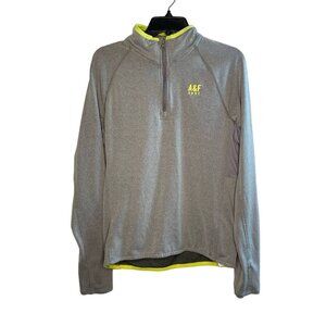 Abercrombie and Fitch men’s ¼ zip gray pullover thumb holes size Medium